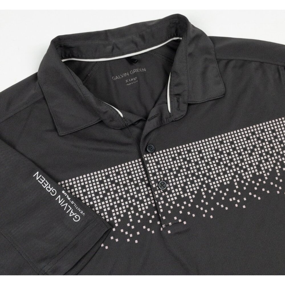 Galvin Green Ventil8 Golf Polo Men's XL Gray Pink Geometric Print Shirt